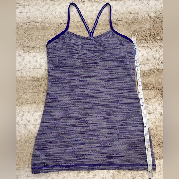 Lululemon Power Y Tank Micro Stripe Purple & White Size 6 - Picture 4 of 10